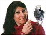 Dr. Irene Pepperberg og hennes grå papagøye Alex. Foto: MIT