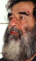 Saddam Hussein ble arrestert 13. desember i fjor, i en hule nær hjembyen Tikrit. 
