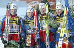 Det norske laget bestod av Frode Andresen, Halvard Hanevold, Lars Berger og Egil Gjelland. (Foto: AFP/Scanpix)