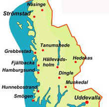 Tanum kommune ligger mellom Strömstad og Uddevalla.