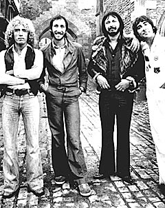 The Who i 1976 (f.v.): Roger Daltrey, Pete Townshend, John Entwistle og Keith Moon. Entwistle døde i juni 2002. Foto: AP Photo / ho.