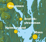 Svelvikstrømmen ligger i Vestfold fylke, men det er ikke langt til Drammen. 