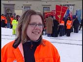 Siv Engan er talskvinne for streikekomiteen.
