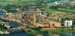 Et av de sterkt forurensede områdene ligger ved Borregaard i Sarpsborg.