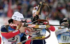 Gro Marit Istad-Kristiansen bommet to ganger på stående, men gikk først ut fra skyting. (Foto: Heiko Junge/SCANPIX) Gro Marit Istad-Kristiansen bommet to ganger på stående, men gikk først ut fra skyting. (Foto: Heiko Junge/SCANPIX)