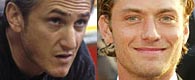 Jude Law (til venste) mener Sean Penn fortjener årest Oscar for beste mannlige hovedrolle