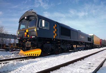 Lokomotiv av typen CD66 som drar godstogene på Nordlandsbanen. Foto: Cargonet.