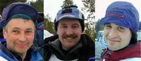 Ralph Johannesen (t.v.) og Roger Dahl er favoritter når fjorårsvinner Bjørnar Andersen (t.h.) i år kjører Iditarod.
