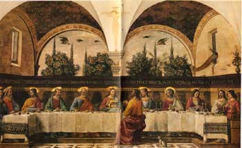 Nattverden i San Marco klosteret ble malt av Ghirlandaio rundt 1480. Foto: San Marco, Firenze.