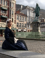 Holberg-statuen på Vågsalmenningen i Bergen