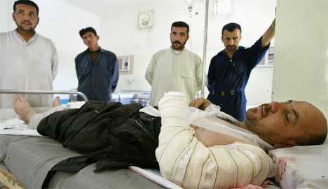 32-rige Ahmed Yussuf var blant de skadde irakerne fredag. (Foto: Scanpix / AFP / Nicolas Asfouri)