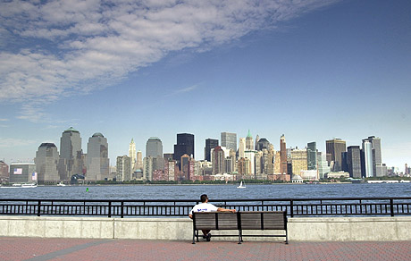 Her er byen New York (Lågare Manhattan). Foto: AP Photo/Robert F. Bukaty