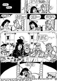 Her er ei av sidene Arne Bye har teikna til Blackmore's Nights.