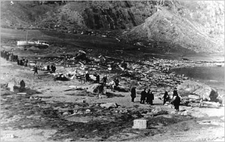 Gravferda frå Tafjord 11.april 1934. Bilde fra Astor Furseth sitt fotoarkiv.