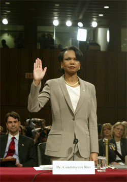 Condoleezza Rice måtte forklare seg for kommisjonen som gransker 11. september. (Foto: AP/Scanpix)