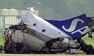 SAS-flyet etter katastrofen. Foto: Luca Bruno, AP 