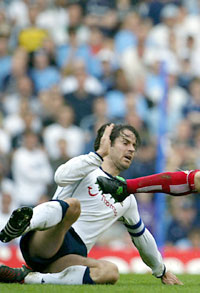Jamie Redknapp for Tottenham. (Foto: AFP PHOTO / ODD ANDERSEN) 
