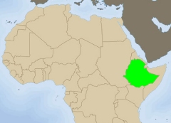 Etiopia ligger sørøst for Egypt