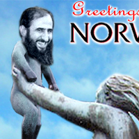 Krekars postkort hjem etter hendelsen ifølge NRK.no/Alltidmoro(bilde-manipulasjon)