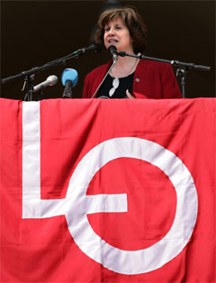 LO-leder Gerd-Liv Valla kritiseres av sine egne. Foto: Scanpix.