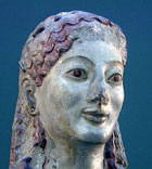 Skulpturen fra Akropolis av en gudinne, uten maling.