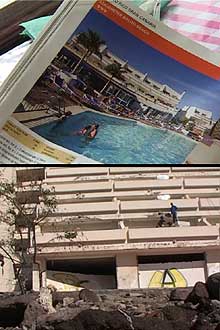 Forskjellen mellom bildet i katalogen og bygningen på Balito Beach er stor.