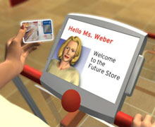 Denne assistenten hjelper deg gjennom framtidens butikk. Foto: Metro