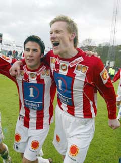 Lars Iver Strand og Ole Martin Årst scoret Tromsøs mål. (Foto: Gorm Kallestad / SCANPIX)
