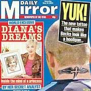 David Beckhams nye tatovering er forsidestoff i britiske tabloider. (Faksimile: Daily Mirror) David Beckhams nye tatovering er forsidestoff i britiske tabloider. (Faksimile: Daily Mirror)