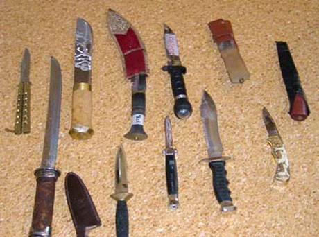 Politiet i Haugesund har beslaglagt mange kniver den siste tiden.