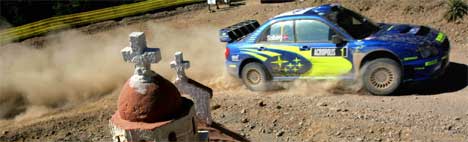 Det gikk unna i svingene for Petter Solberg i Rally Akropolis, Foto: REUTERS/Yannis Behrakis Det gikk unna i svingene for Petter Solberg i Rally Akropolis, Foto: REUTERS/Yannis Behrakis