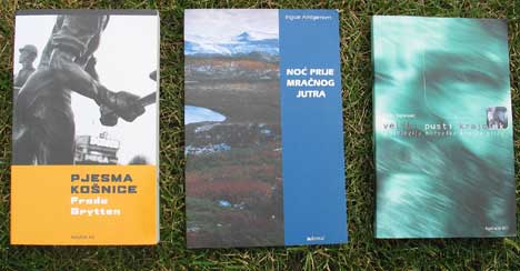 Bekim Sejranovic har gitt ut Frode Grytten, Ingvar Ambjørnsen og en samling med 24 norske forfattere på kroatisk. Foto Lisa Strindberg