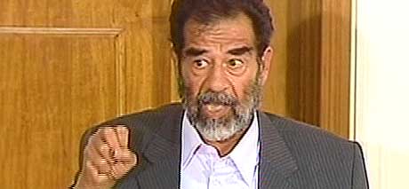 Saddam Hussein fotografert 1. juli i r. (Arkivfoto: CBS/EBU)