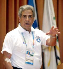 Lederen for den greske OL-troppen, Yiannis Papadoyiannakis. (Foto: AFP/Scanpix)