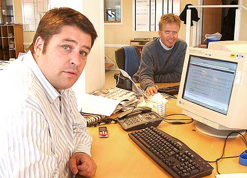 Programledere og radiokamerater - Tore (t.h.) og Bill i et ledig øyeblikk.