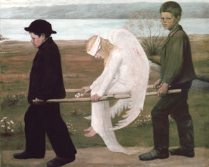 Hugo Simbergs maleri "Såret engel" fra 1903. Foto: Statens konstmuseum. 