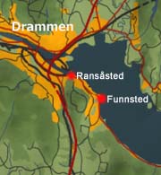 Det er ikke langt fra ransstedet og funnstedet i Drammen. Det er ikke langt fra ransstedet og funnstedet i Drammen.