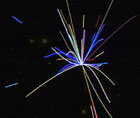 Partiklene spruter, blant dem kanskje Higgs partikkel. Ill.: CERN Partiklene spruter, blant dem kanskje Higgs partikkel. Ill.: CERN