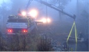 Kjølhalingsprammen ble senket i Elsedam på Kongsberg 15. oktober 2004. Foto: Dag Nævestad, Norsk Sjøfartsmuseum. Kjølhalingsprammen ble senket i Elsedam på Kongsberg 15. oktober 2004. Foto: Dag Nævestad, Norsk Sjøfartsmuseum.