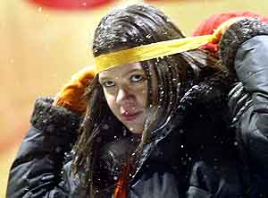 Ukrainas Grand Prix-vinner Ruslana vil gå til sultestreik i protest mot valgresultatet. Foto: Efrem Lukatsky, AP