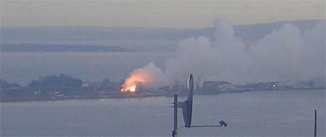  Brann på Langøya. Foto: Jarle Rogn Jacobsen.