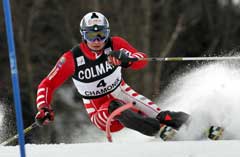 Giorgio Rocca på vei til seier i Chamonix for andre år på rad. (Foto: Reuters/Scanpix)