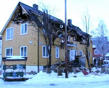Dramatisk brann i Narvik i går. Foto: Kjell Mikalsen