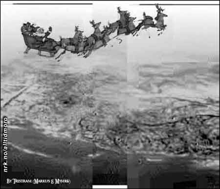 Med dette bildet tatt fra romsonden Huygens kan punktum settes for en årelang debatt: Julenissen bor hverken i Norge eller Finland. (Innsendt av Tristram / Markus E. Myhre)