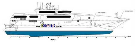 Hurtigbåten er en katamaran. (Foto: Jetlink) 