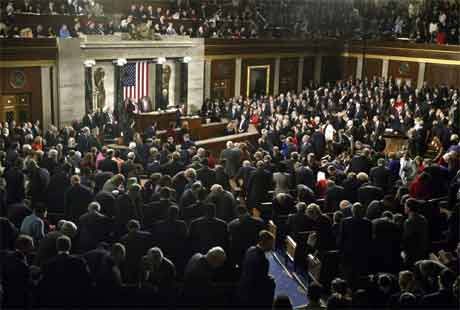 Frå "state of the union"-talen til George W. Bush i Kongressen i fjor. (Foto: AP/Scanpix)