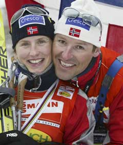 Svein Tore Samdal og Marit Bjørgen har samarbeidet i en årrekke. (Foto: Erik Johansen / SCANPIX) 