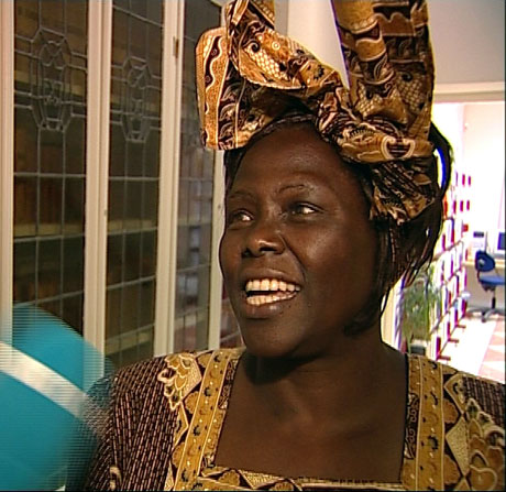 ENGASJERT: Fredsprisvinnar Wangari Maathai på Nansenskolen på Lillehammer. 
