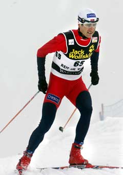 Ole Einar Bjørndalen på vei til 40. plass i Reit im Winkl sist helg. (Foto: Terje Bendiksby / SCANPIX) 