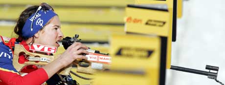 Ann Kristin Flatland pådro seg seks strafferunder på sin stafett-etappe. (Foto: Heiko Junge / SCANPIX)